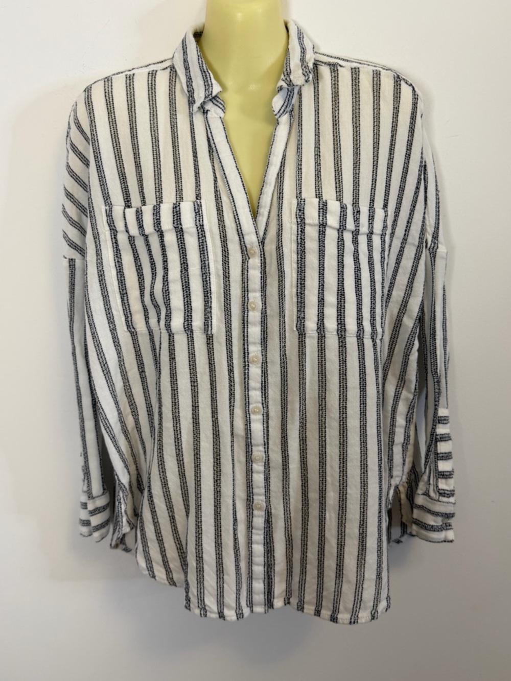 Lou & Grey Striped Button-Up Shirt